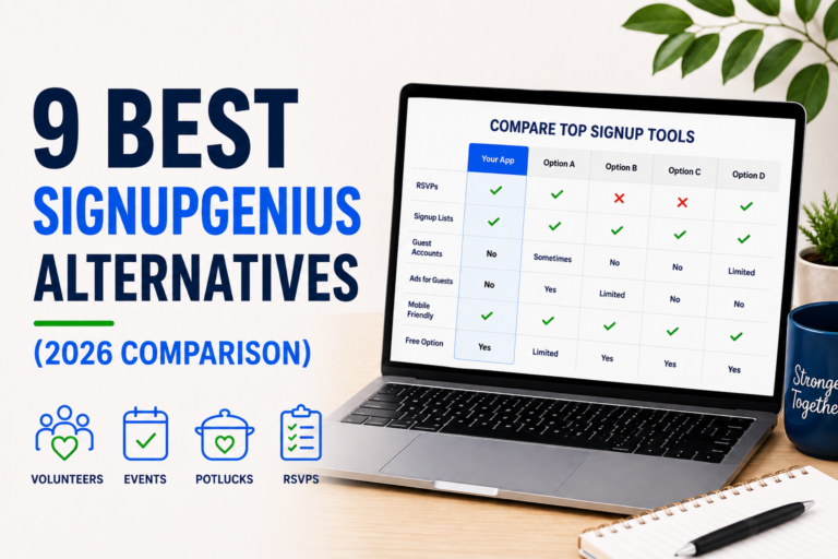 Best SignUpGenius alternatives comparison for churches, schools, nonprofits, and volunteer groups.