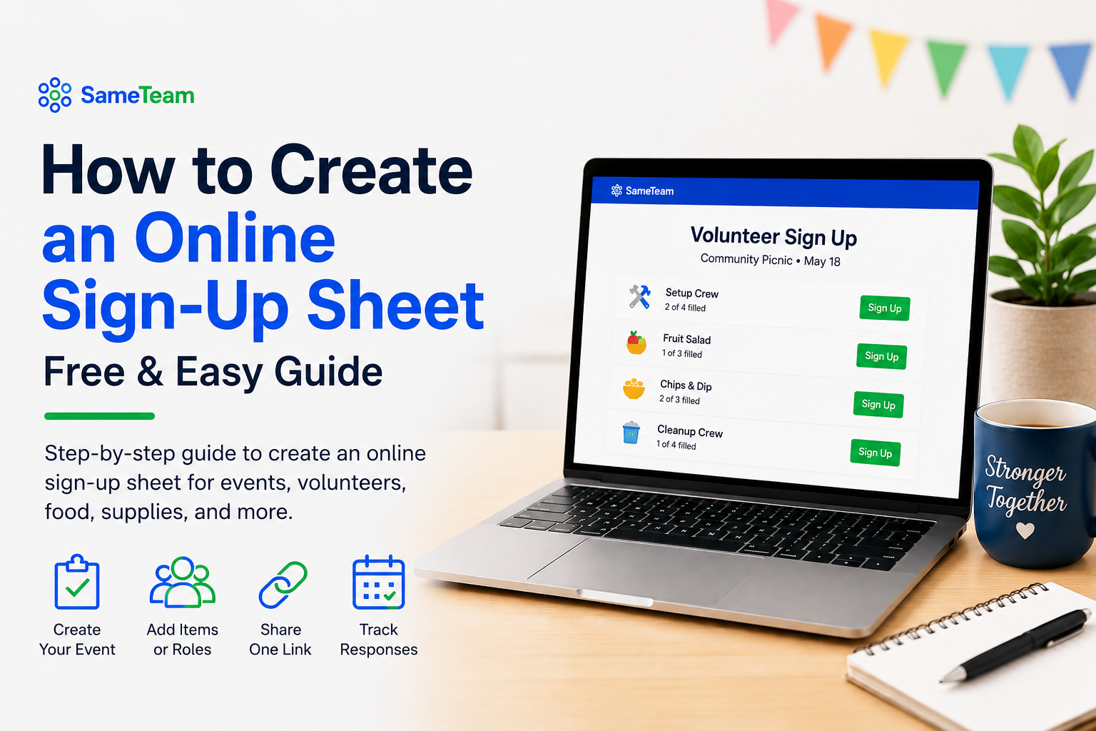 How to create an online sign-up sheet for events, volunteers, potlucks, and supplies